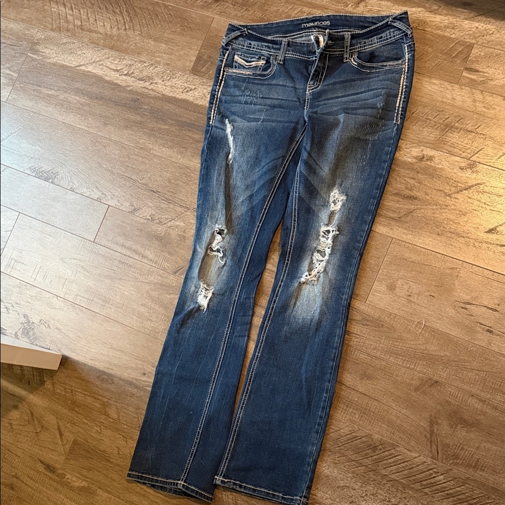 Maurices Dark Blue Straight Leg Jeans